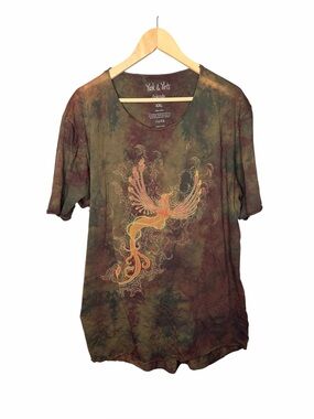 Yak & Yeti Orlando Psychedelic Phoenix Visionary Art Bird Tie Dye T
